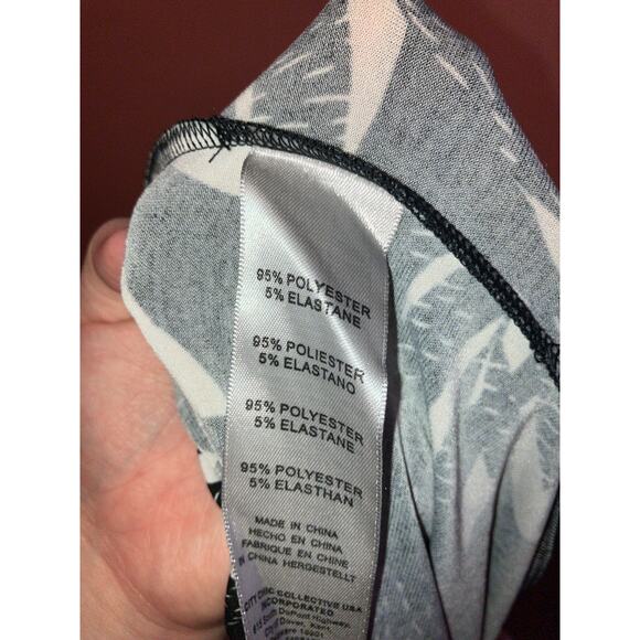 NWT Arna York tropical palm tree leaves black and white beachy pants size 14/16 - Picture 8 of 8